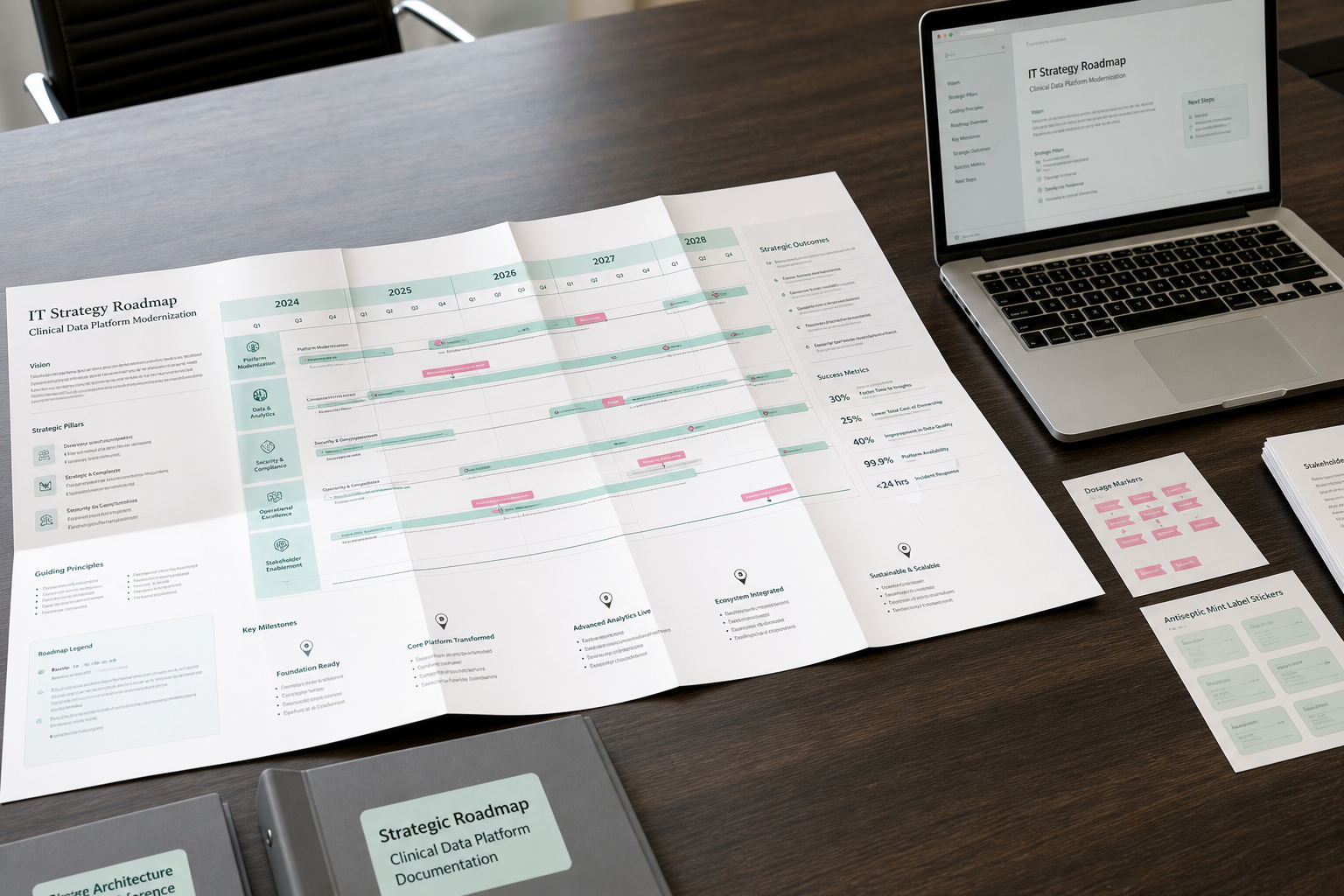 IT strategy roadmap leaflet for a multi-unit technology programme